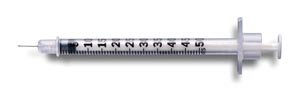 Syringe 1/2cc w/Needle Insulin Blisterpack U-100 Lo-Dose™ Micro-Fine™ IV Orange 0.5 mL 28 Gauge 1/2 Inch Permanently Attached Needle Without Safety (5BXS/CS) by BD  ID 329461
